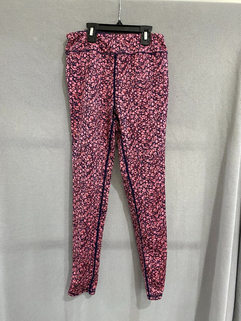 Zella Girls XL 14/16 Floral Athletic Leggings Pink Navy Stretch Activewear Yoga